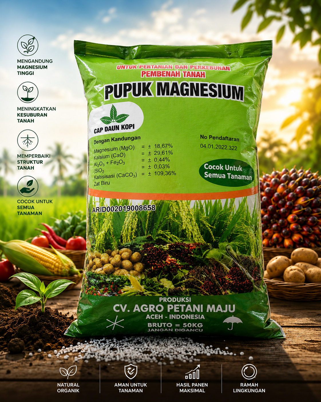 Pupuk Magnesium Cap Daun Kopi CV Agro Petani Maju